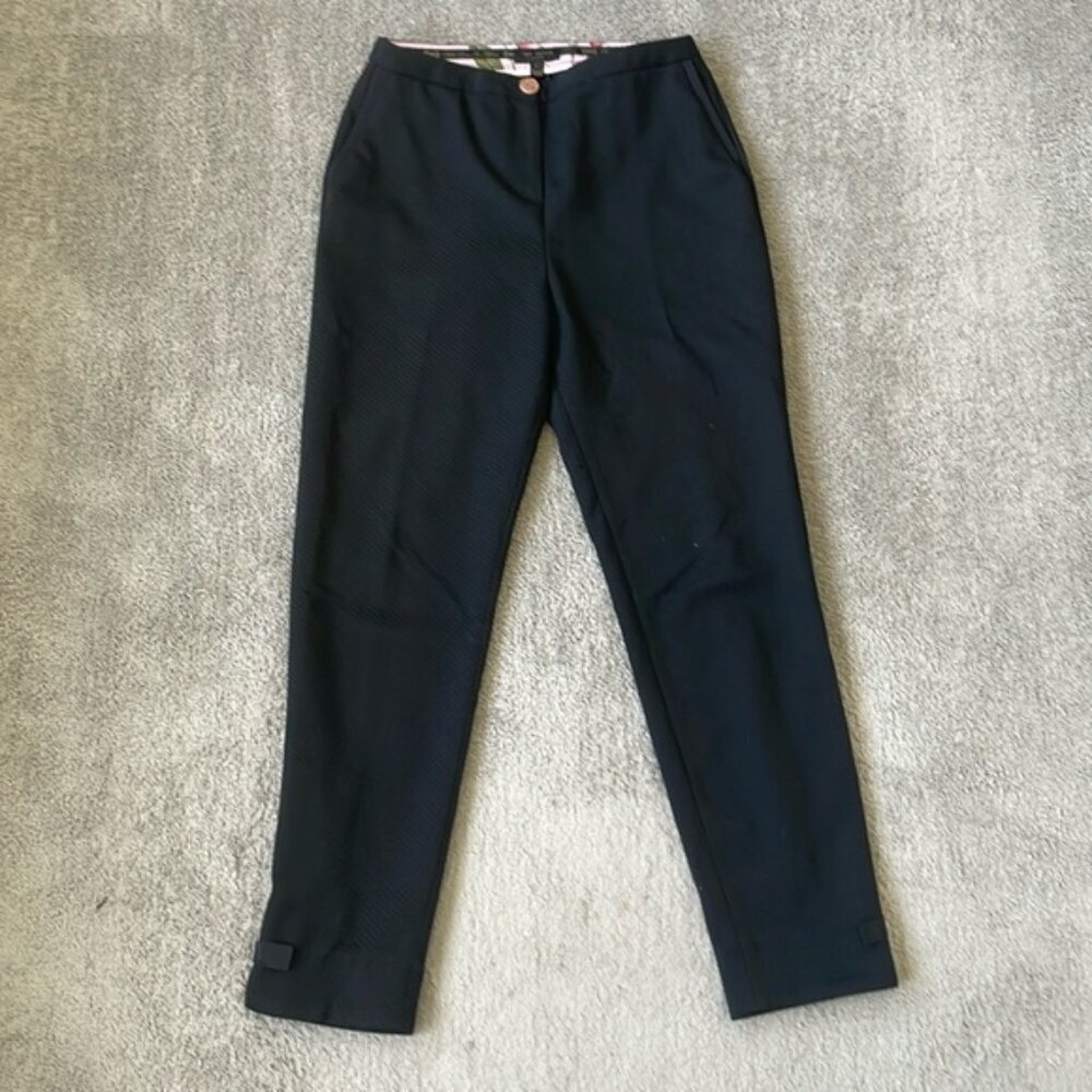 EC Ted Baker Textured Cropped Black Dress Pants - Size 2